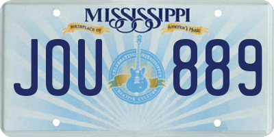 MS license plate JOU889