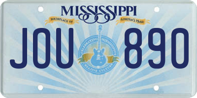 MS license plate JOU890