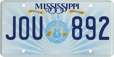 MS license plate JOU892