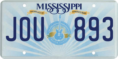 MS license plate JOU893