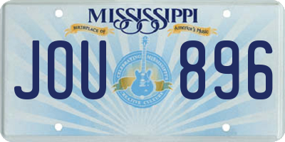 MS license plate JOU896