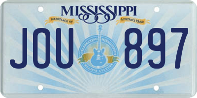 MS license plate JOU897