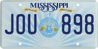 MS license plate JOU898