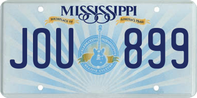 MS license plate JOU899