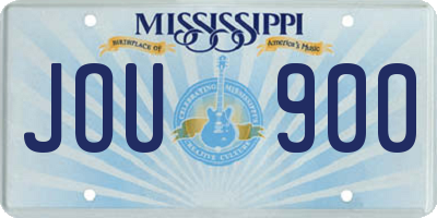 MS license plate JOU900