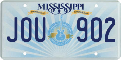 MS license plate JOU902