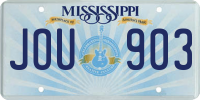 MS license plate JOU903