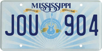 MS license plate JOU904