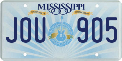 MS license plate JOU905