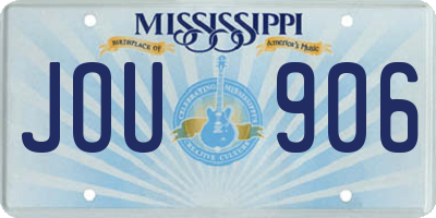 MS license plate JOU906