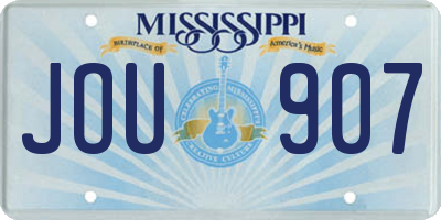 MS license plate JOU907