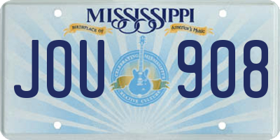 MS license plate JOU908