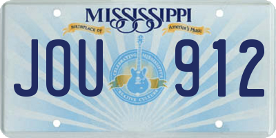 MS license plate JOU912
