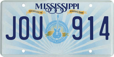 MS license plate JOU914
