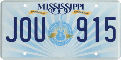 MS license plate JOU915
