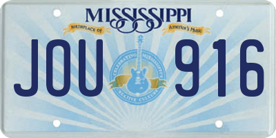 MS license plate JOU916