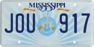 MS license plate JOU917