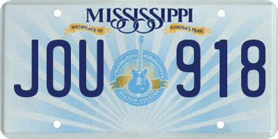 MS license plate JOU918