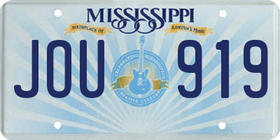 MS license plate JOU919