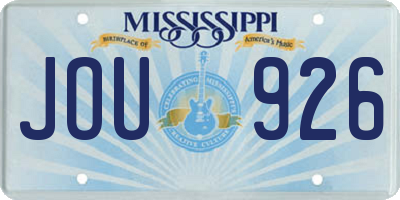 MS license plate JOU926