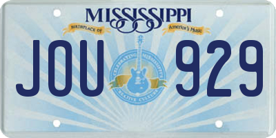 MS license plate JOU929
