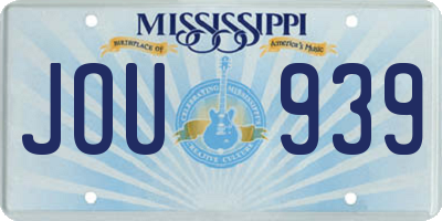 MS license plate JOU939