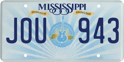MS license plate JOU943