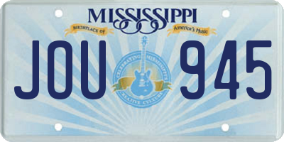 MS license plate JOU945
