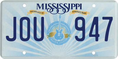 MS license plate JOU947