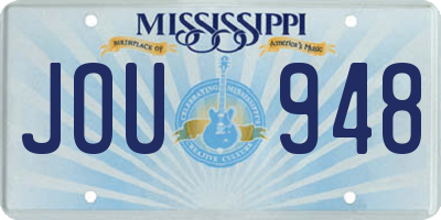 MS license plate JOU948