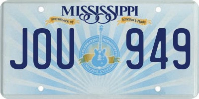 MS license plate JOU949