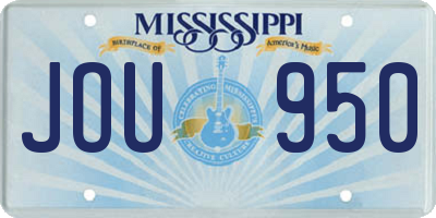 MS license plate JOU950
