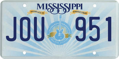 MS license plate JOU951