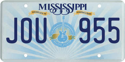MS license plate JOU955