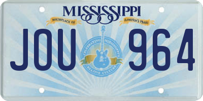 MS license plate JOU964