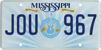 MS license plate JOU967