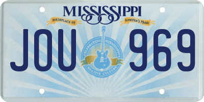 MS license plate JOU969