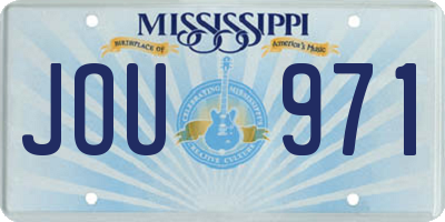 MS license plate JOU971