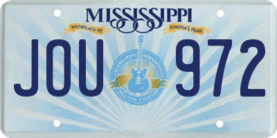 MS license plate JOU972