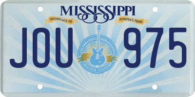 MS license plate JOU975