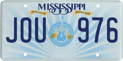 MS license plate JOU976