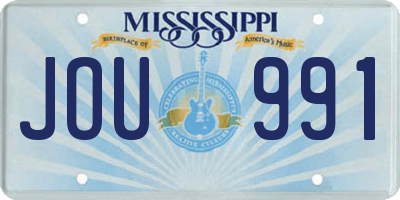 MS license plate JOU991