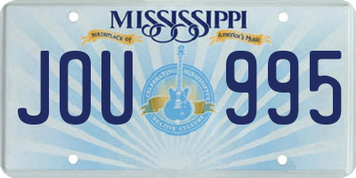 MS license plate JOU995