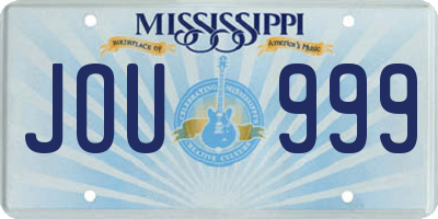 MS license plate JOU999