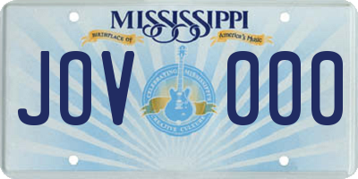 MS license plate JOV000