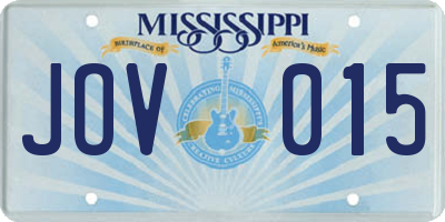 MS license plate JOV015