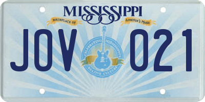 MS license plate JOV021