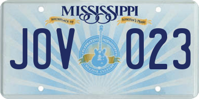 MS license plate JOV023