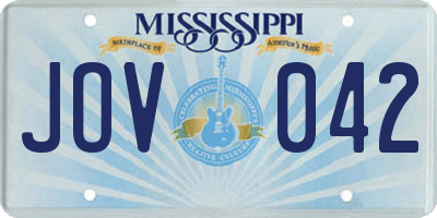 MS license plate JOV042