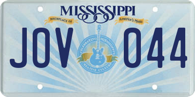 MS license plate JOV044
